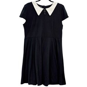 For G and PL Black Dress Women XL Peter Pan Collar Gothic Wednesday Addams Style